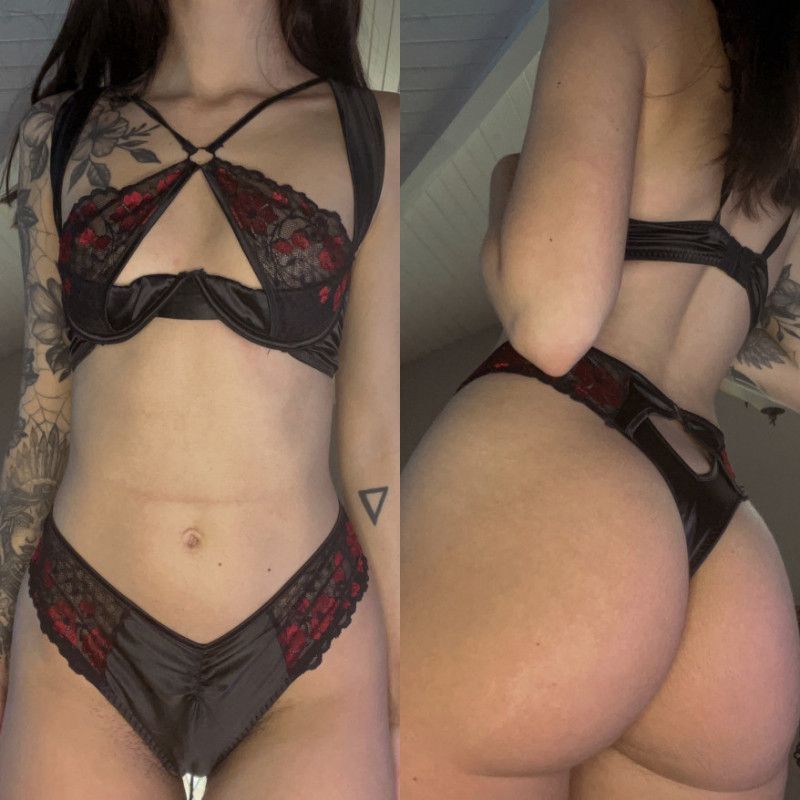 Black and red lingerie set