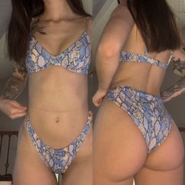 Blue snake print bikini