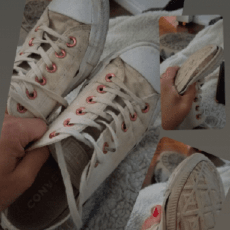 well worn dirty Converse sneakers