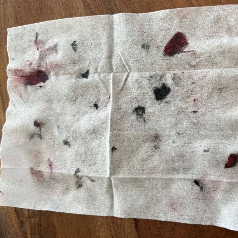 Used makeup wipe