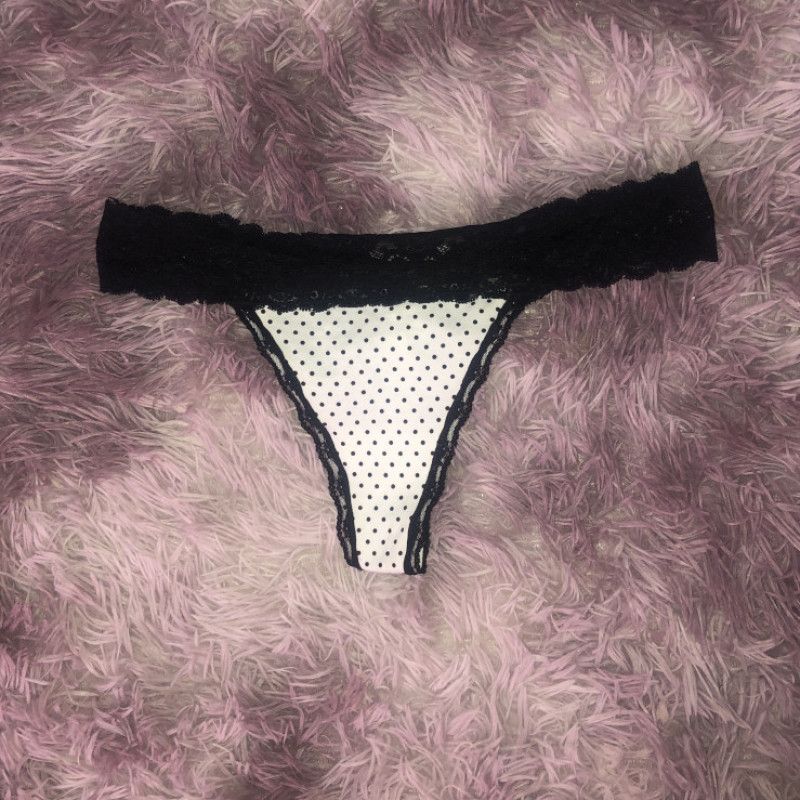 LACE POLKA DOT COTTON THONG