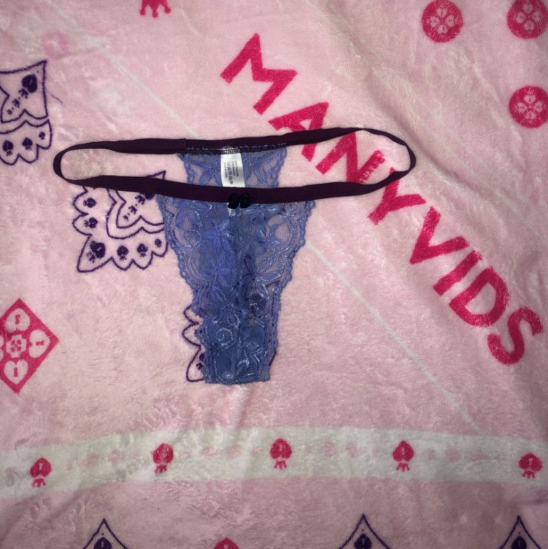 perwinkle blue lace G string thong