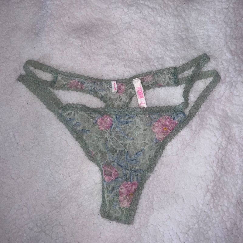 STRAPPY JADE FLORAL VS PINK THONG PANTY