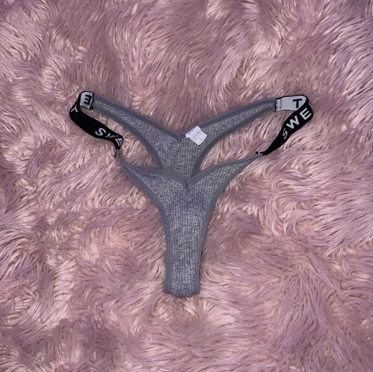 sexy grey SWEET cotton thong panty