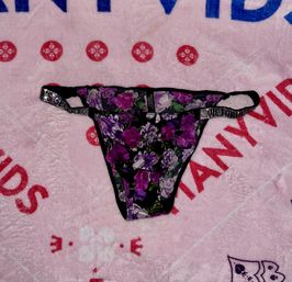 VS Shiny Strap Purple Flower Bikini Panty