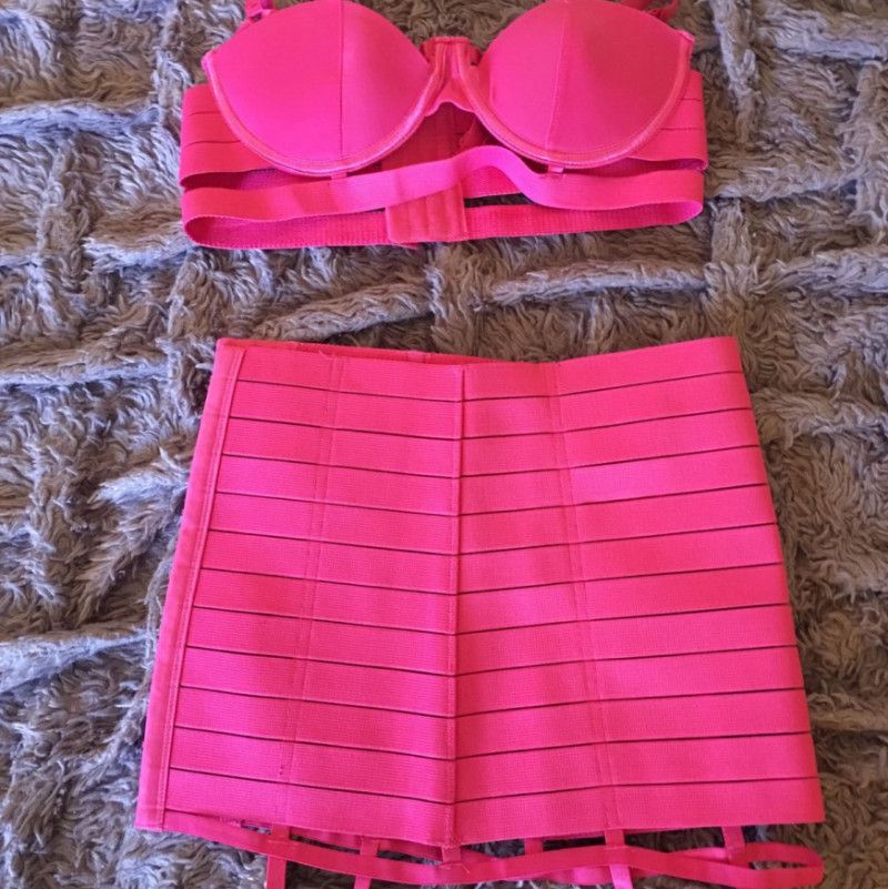 Pink Feature dance show costume