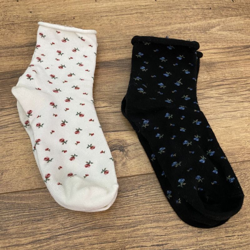 Floral crew socks