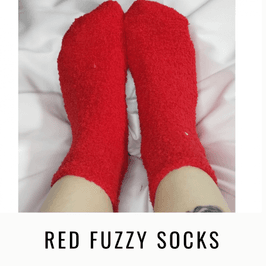 Red Fuzzy Socks