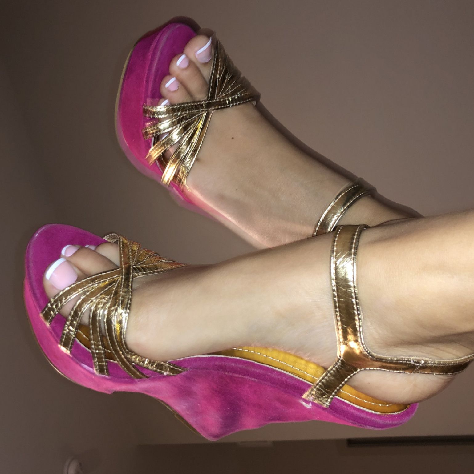 Gold Pink Shoes