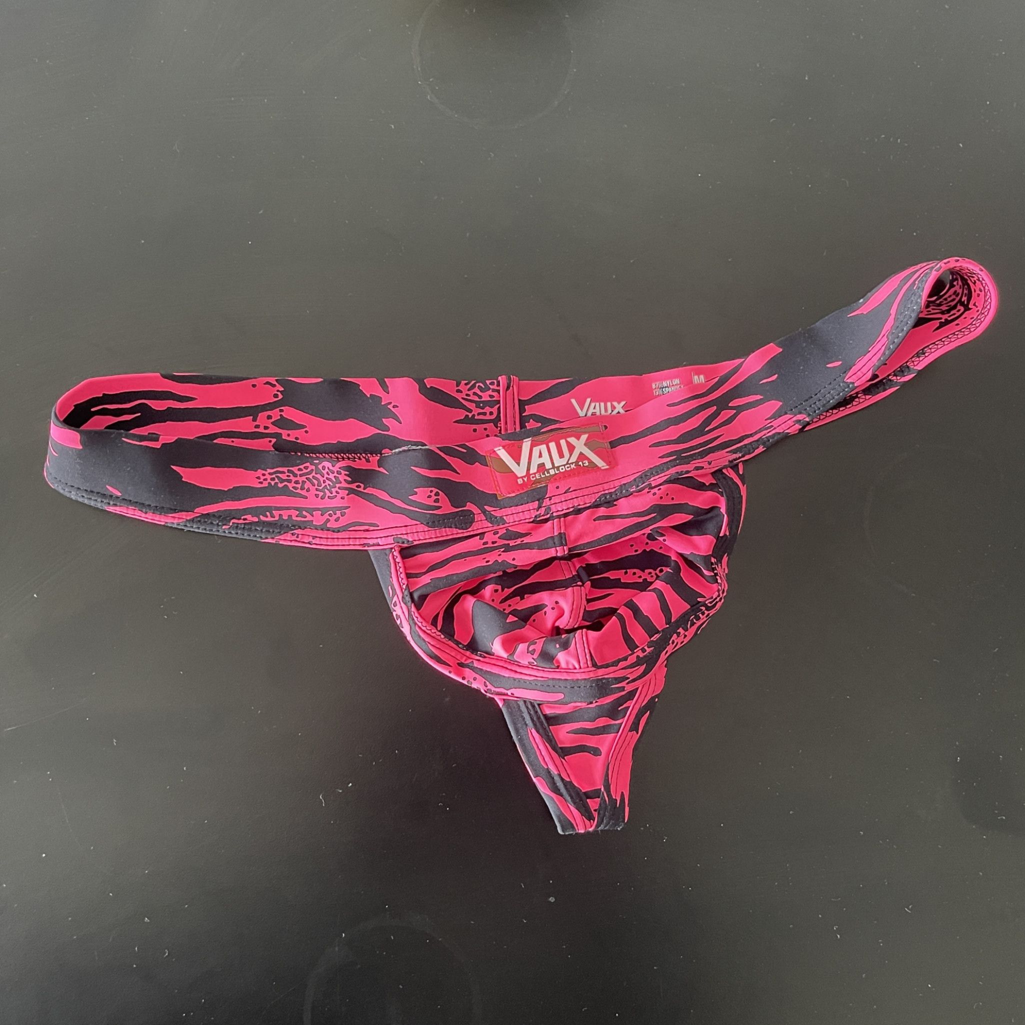 Vaux Pink Tiger Print Thong