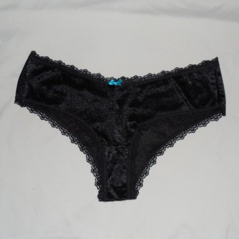 New Custom Black Satin Panties