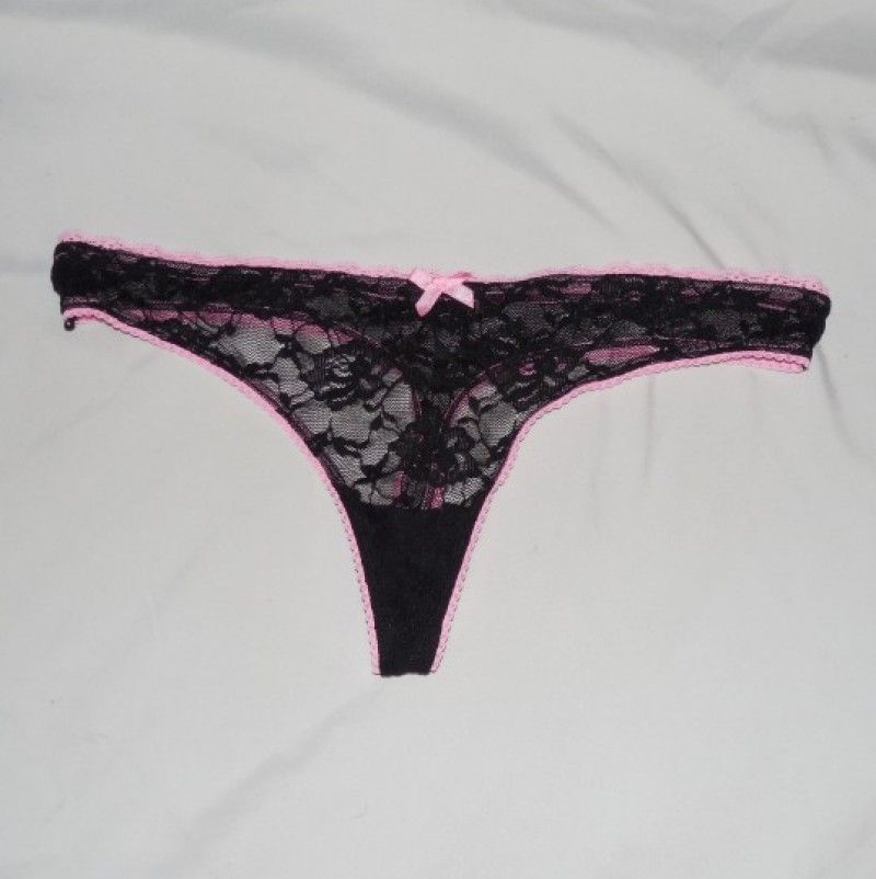 New Custom Black Lacy Thongs