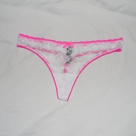 New Custom White Lacy Thongs