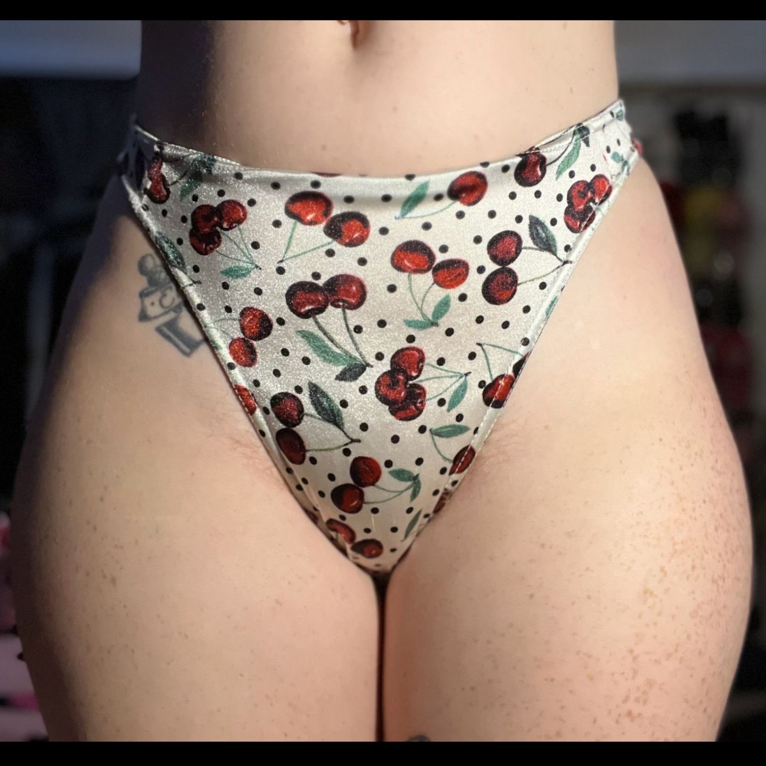 Satin Cherry Thong