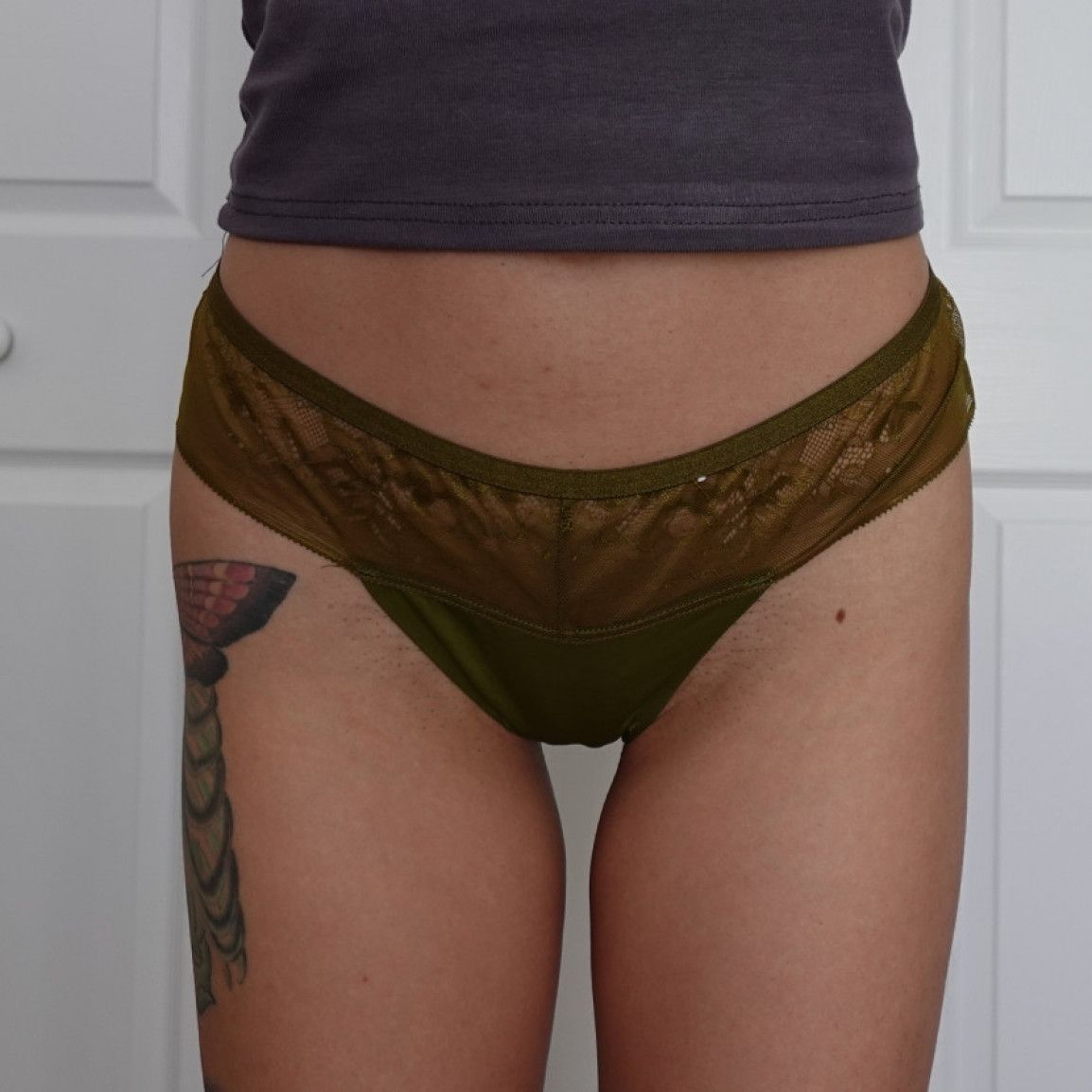 olive green thong