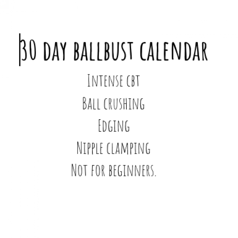 30 day ballbusting cum calendar