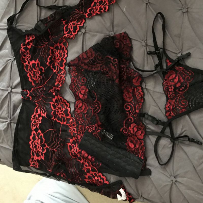 Sexy black and red panty set