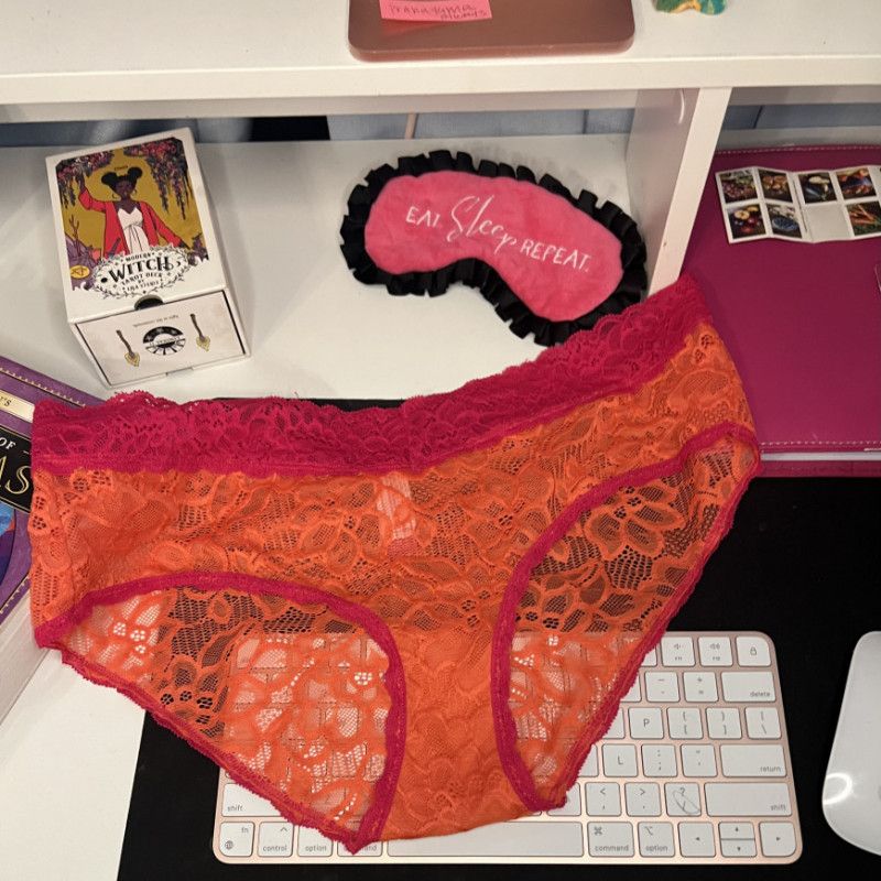 Orange and Pink Lace Bikini