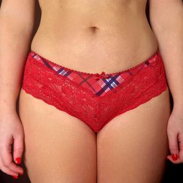 Red and Tartan Print Panties