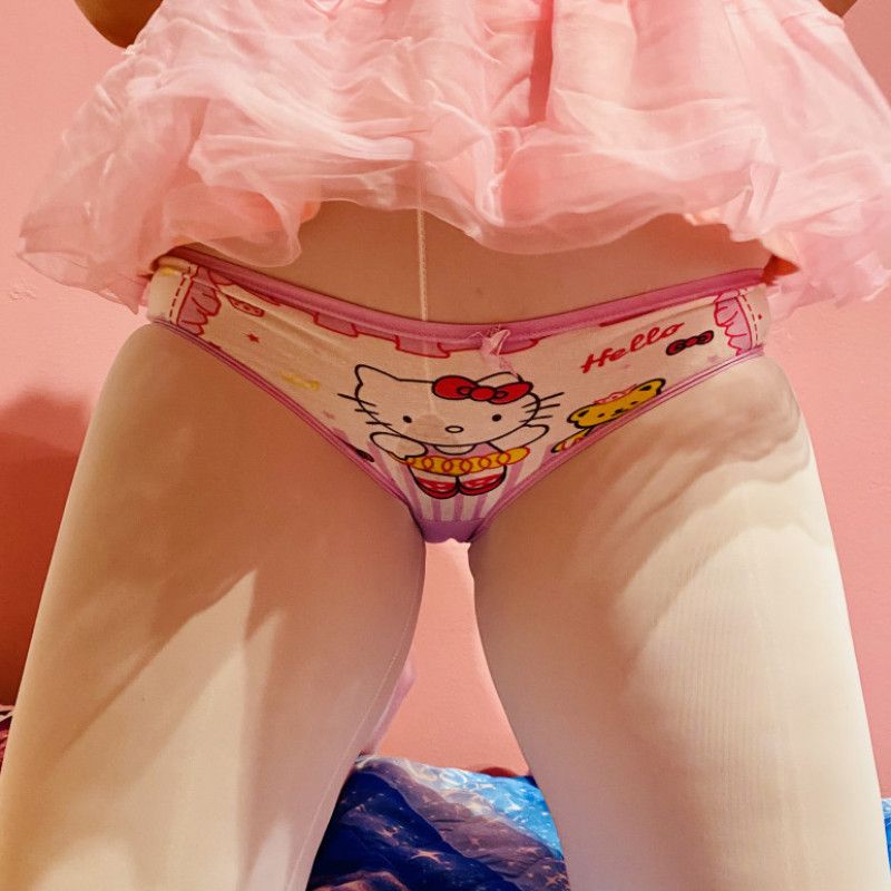 Soaked Purple Hello Kitty panties