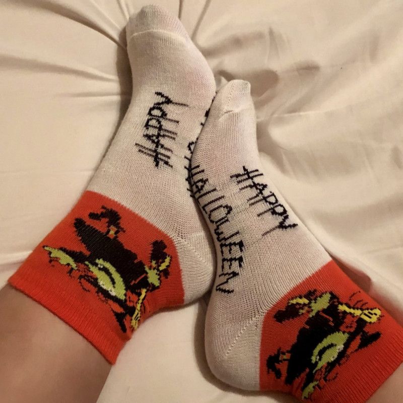 Worn Happy Halloween Socks