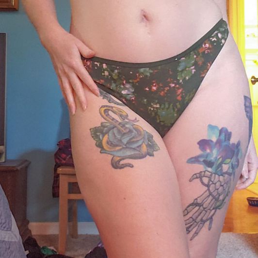 Green Floral thong