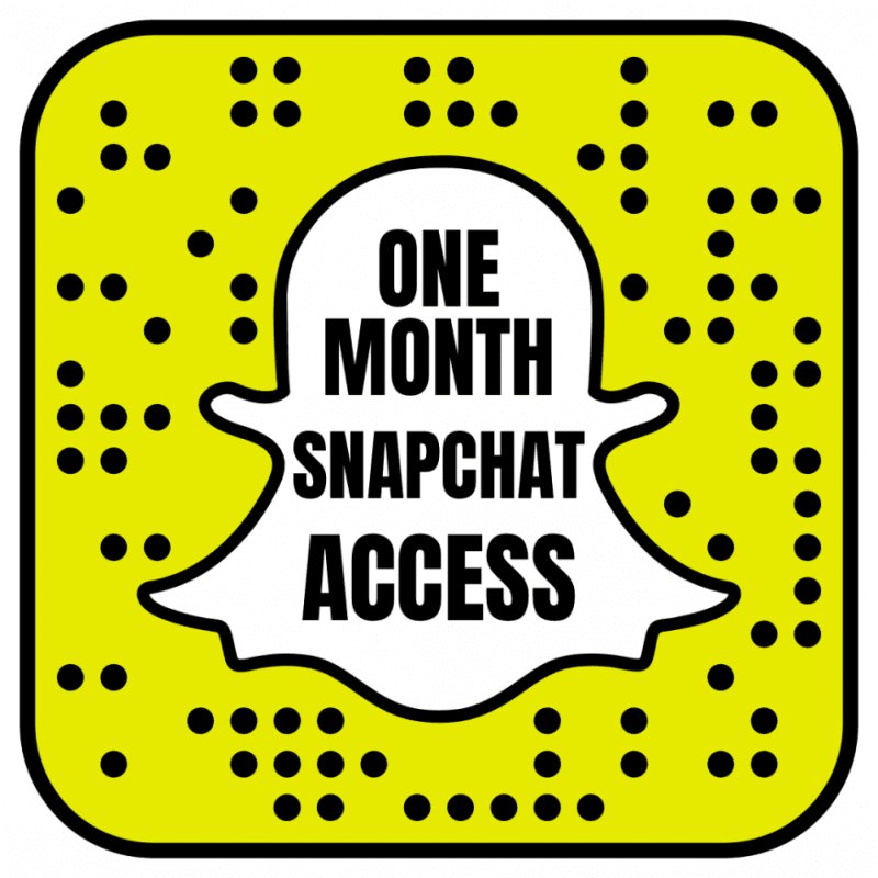 One month access to my Snapchat!