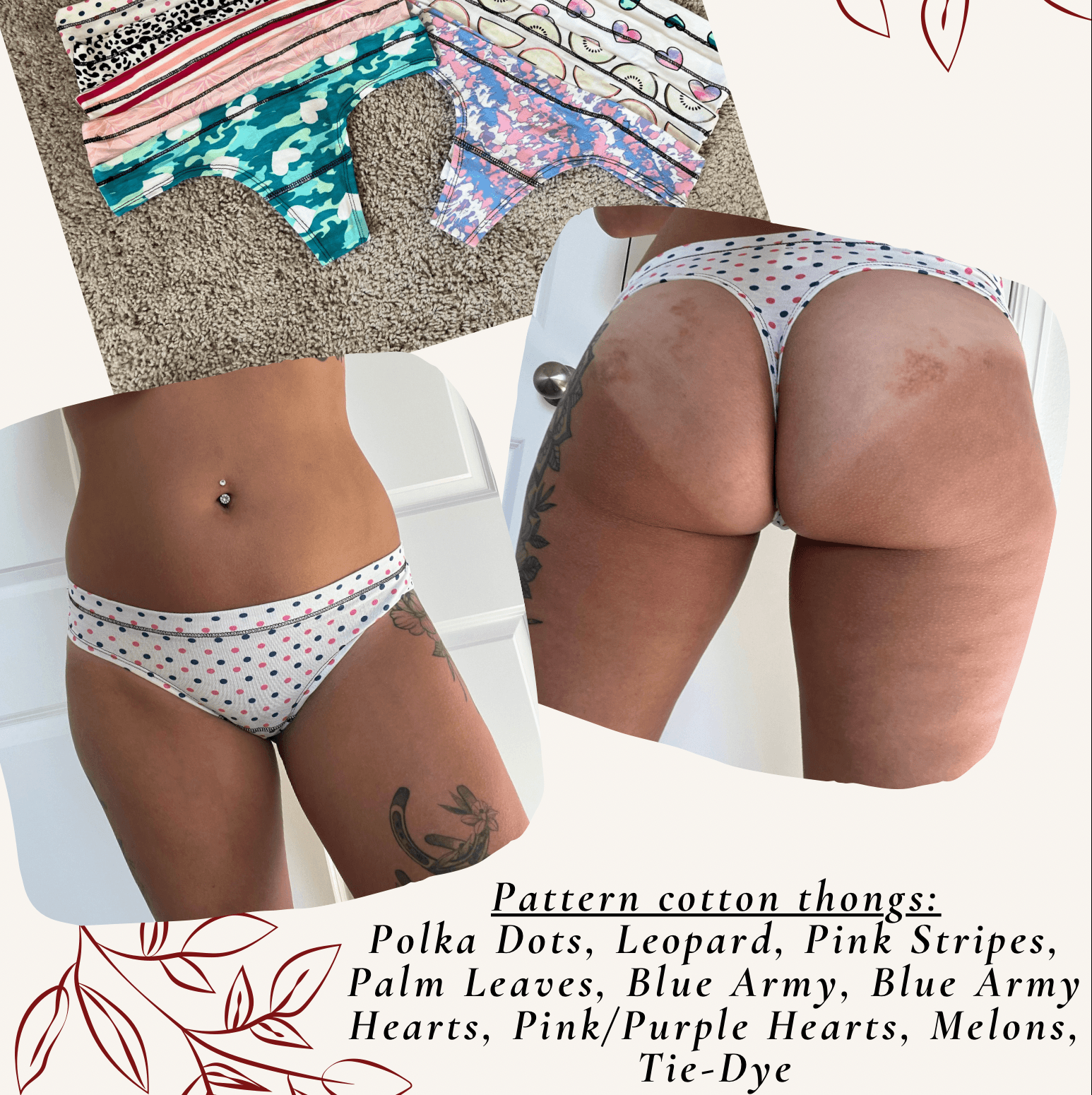 Pattern Cotton Thongs