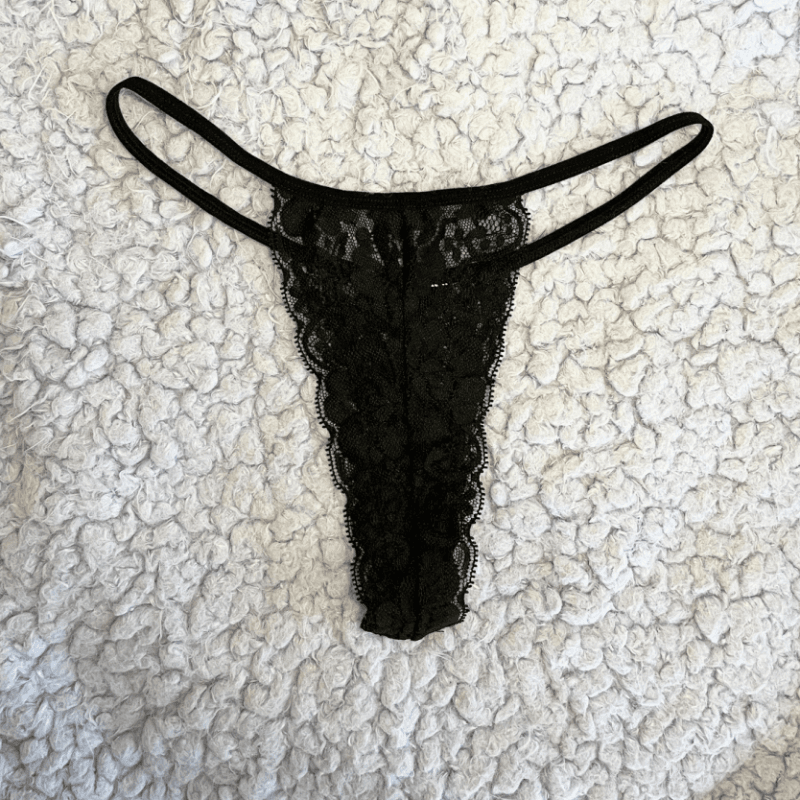 Black Lacy Thong