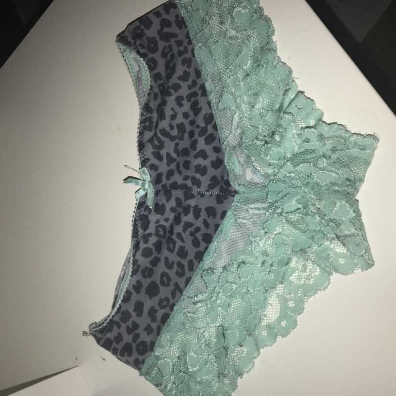 Green and gray leopard cheeky panties