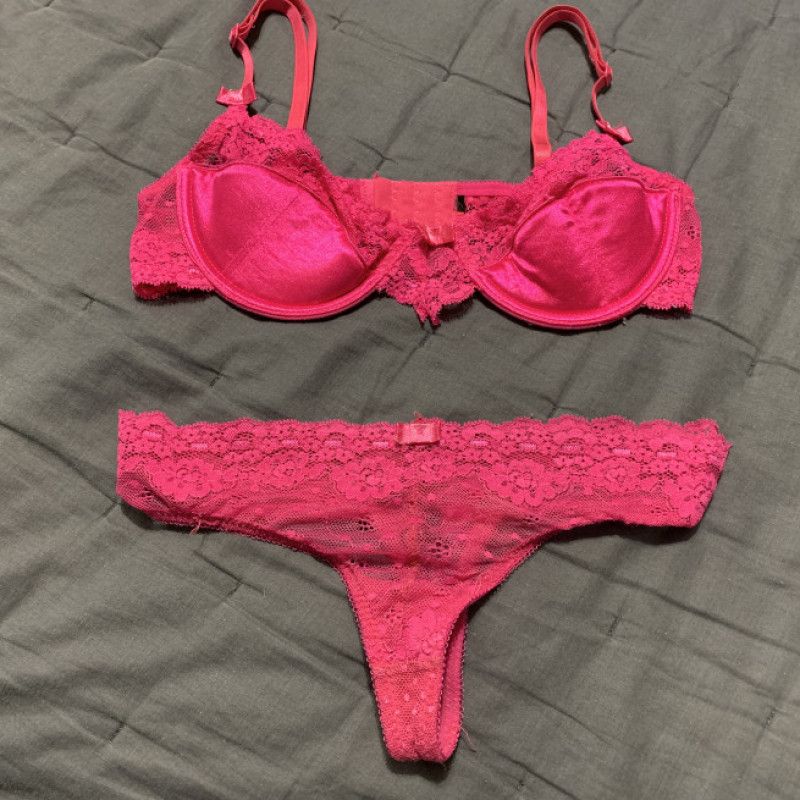 Hot Pink Bra And Panty Set