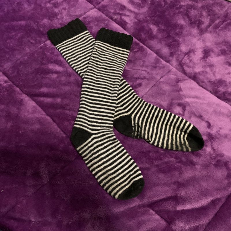 Black and White Striped Socks