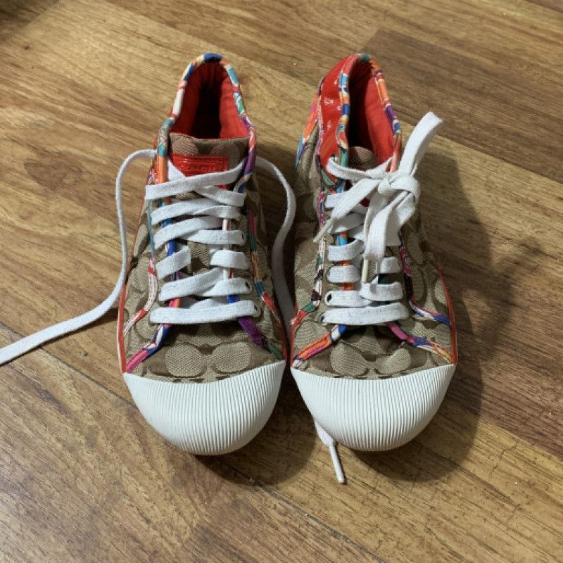 Worn designer sneakers