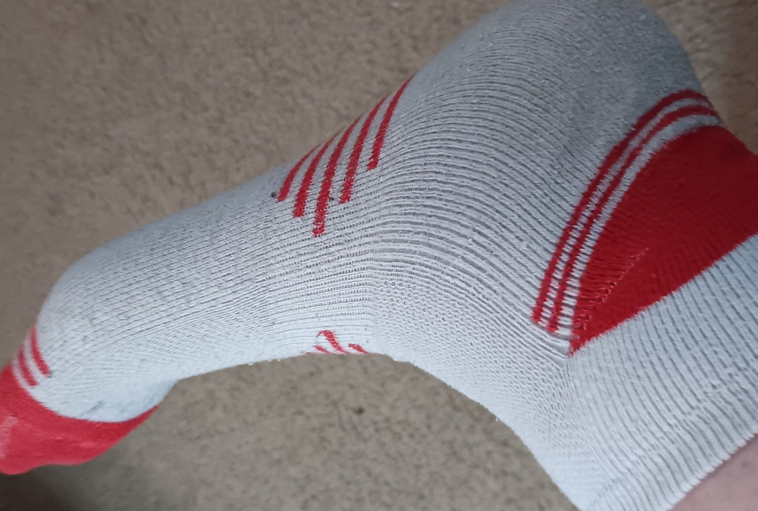 Red and white BUM ankle socks