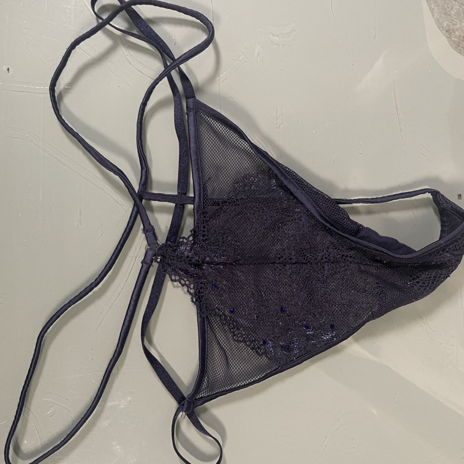 Used navy thong