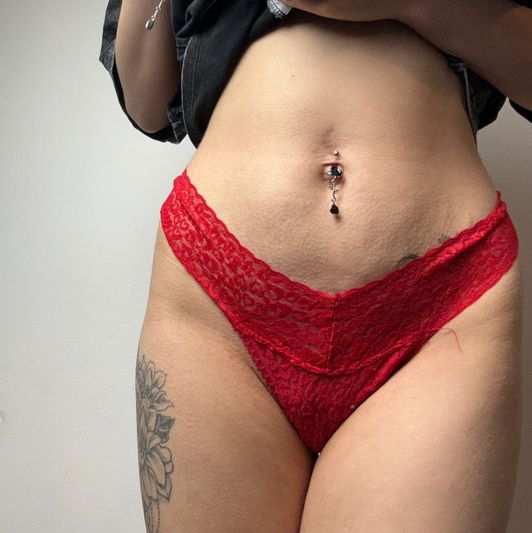 Red Lace Thong