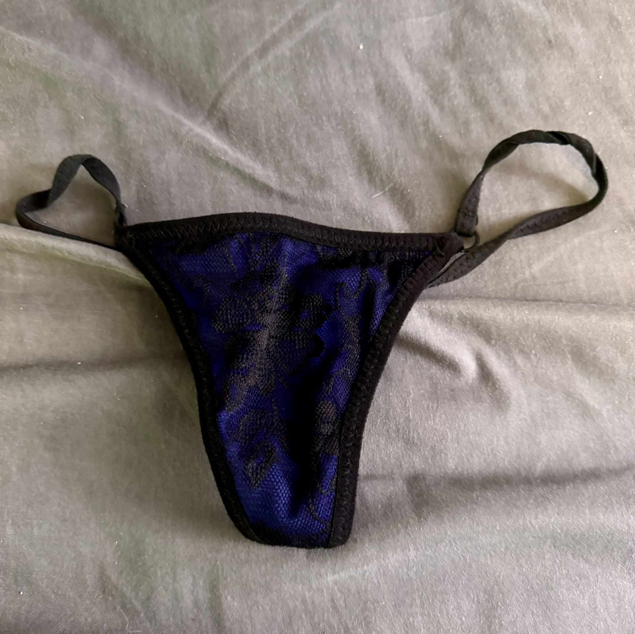 Black and Blue Lace Gstring