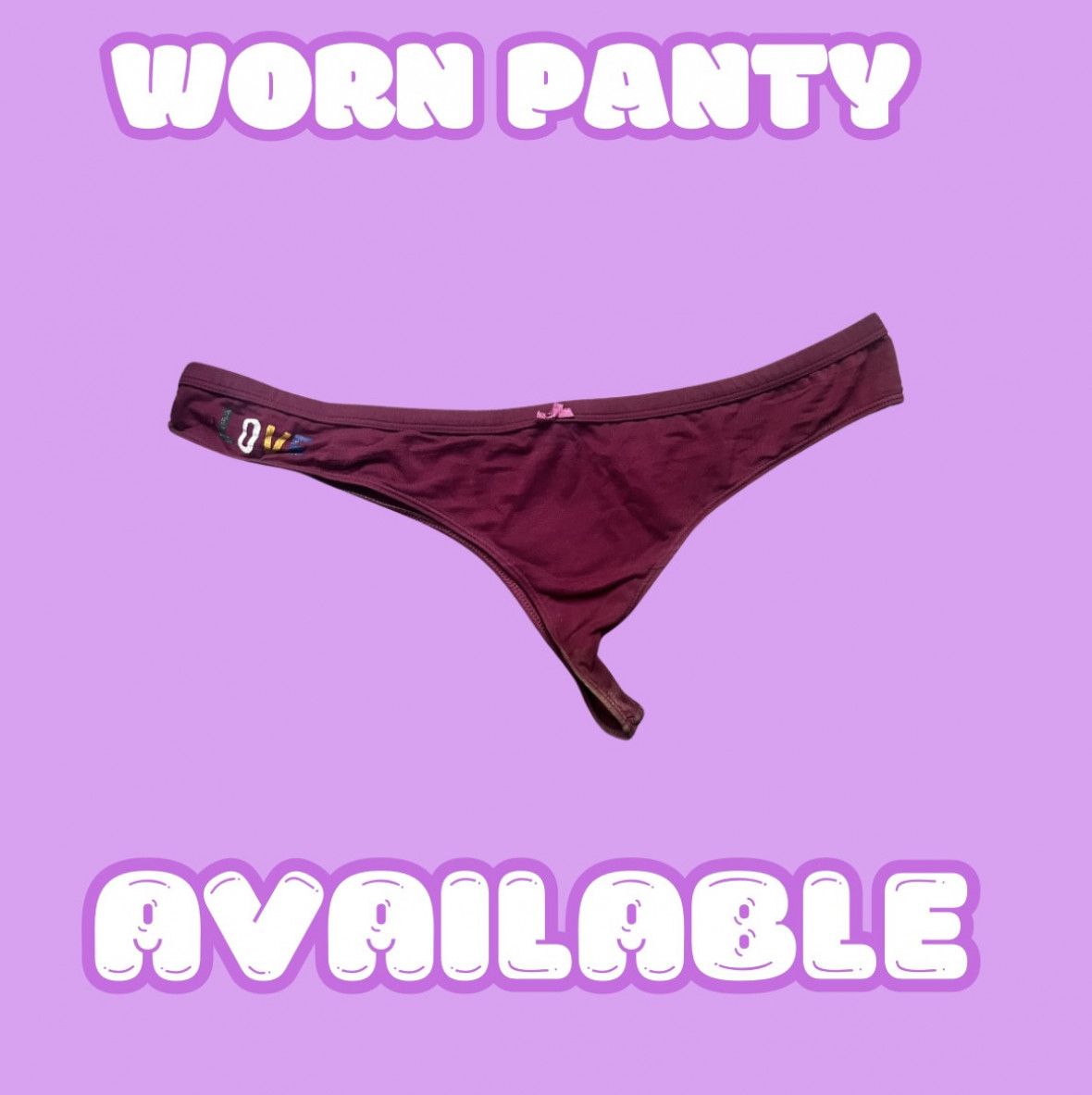 Worn burgundy thongs