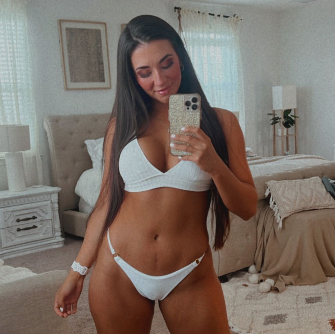 Worn white Bikini set