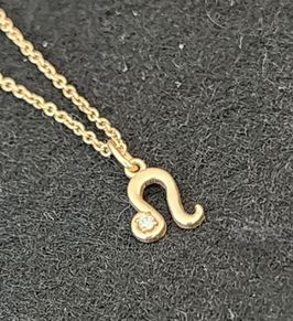 Genuine Gold And Diamond LEO Zodiac Necklace