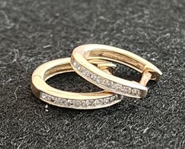 Quarter Carat TW Diamond Channel Hoop Earrings 10K Gold