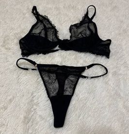 Black seethrough lingerie set