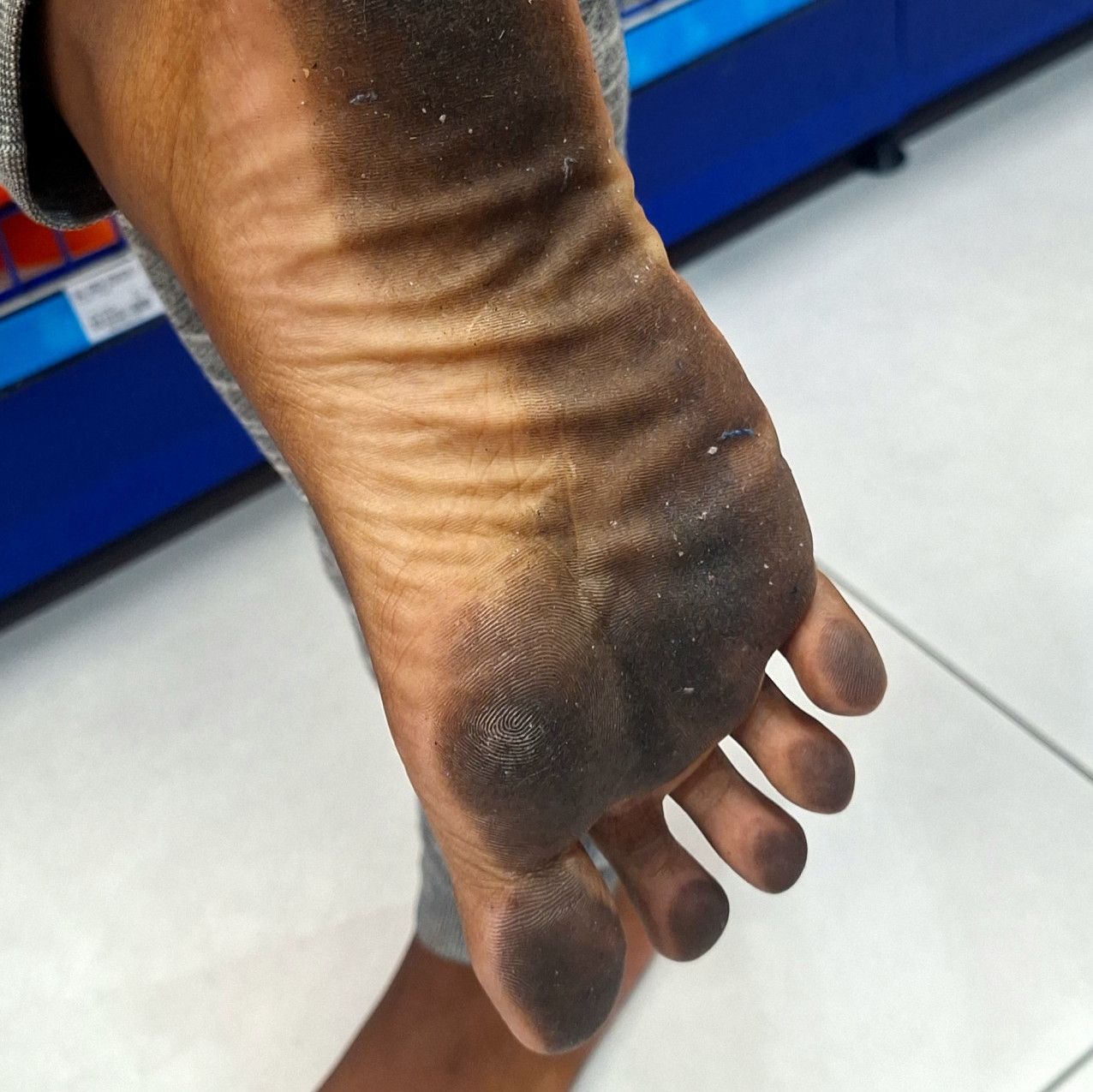 Ultra Filthy Feet Barefoot at the Mall