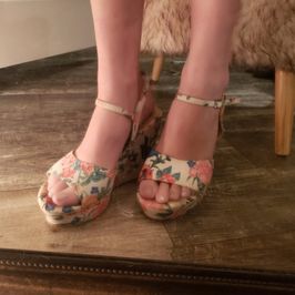 Well worn floral wedges