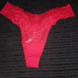 Red Lacey Victoria Secret Thong