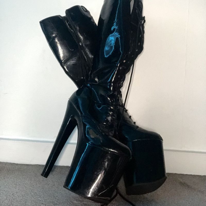 worn stripper boots