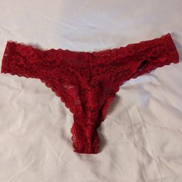 Sexy red lace thong