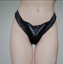 satin lace thong