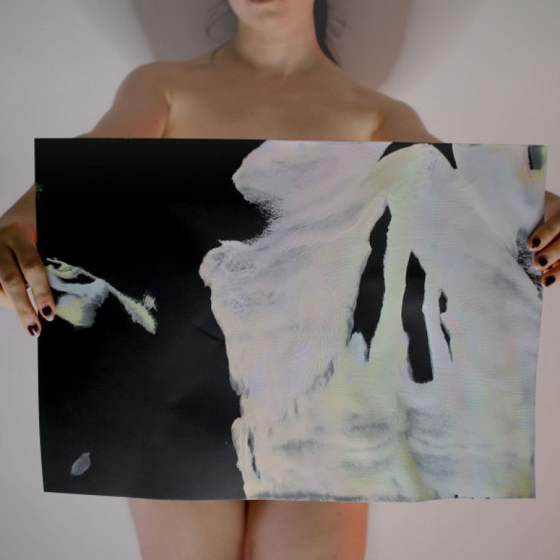 Paint print of torso and pussy