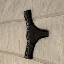 Faux Brief Cotton Thong in Gray